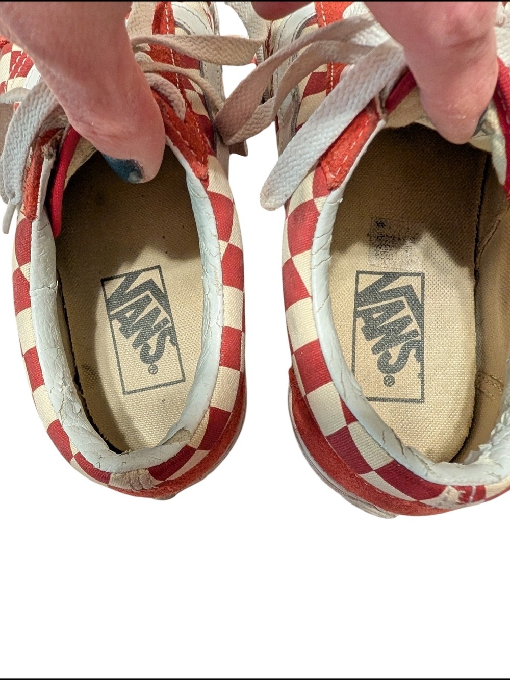 Vans Checkerboard Low-Top Sneakers - Red & Cream - Picture 7 of 11